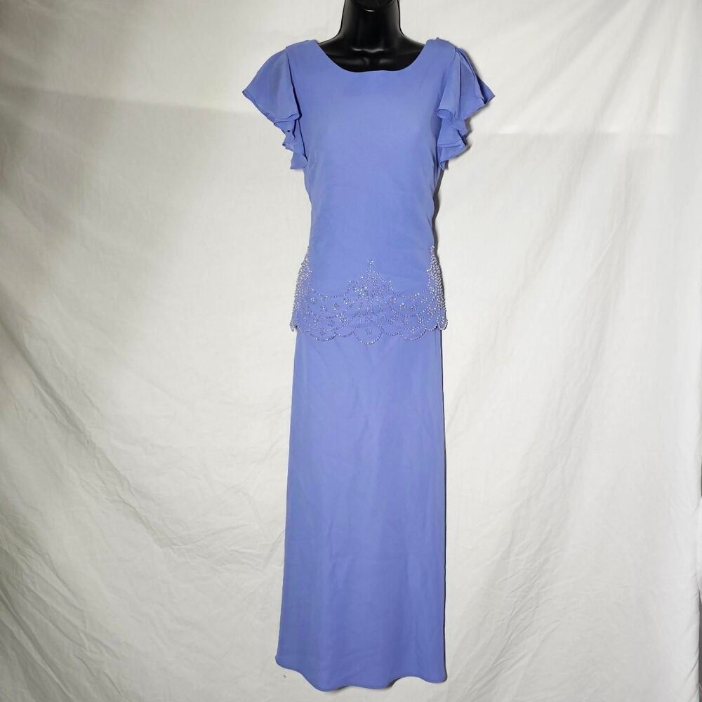 Vintage y2k 90s soft purple whimsigoth beaded formal dress